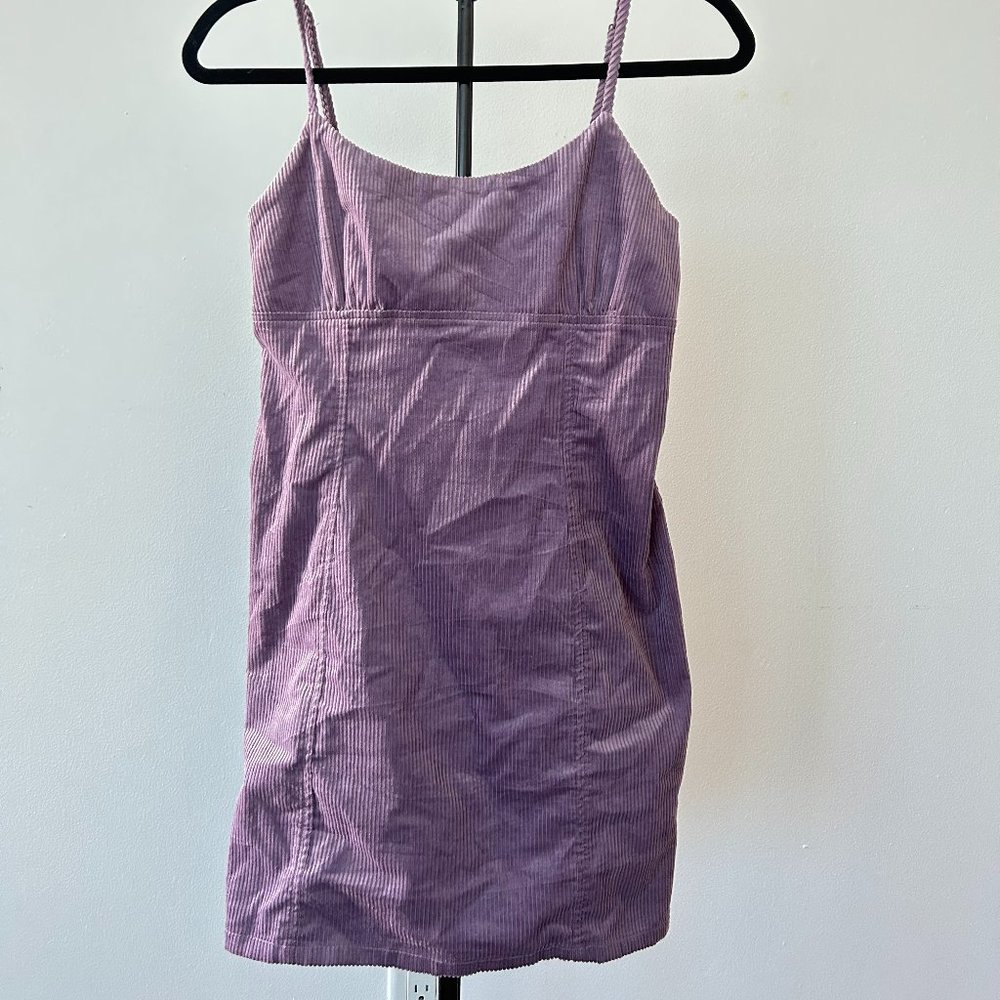 CORDUROY PURPLE MINI DRESS